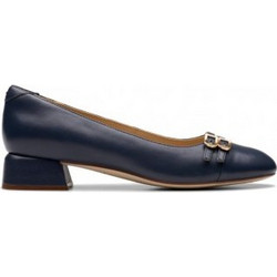 Clarks Ανατομικές Γόβες Δερμάτινες με Χοντρό Χαμηλό Τακούνι Navy Μπλε 26179534