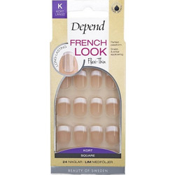 Depend Beige Short Square Tips Νυχιών Γαλλικού 24τμχ