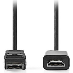 Nedis Καλώδιο DisplayPort 1.2 to HDMI Male 3m Black CCGL37100BK30