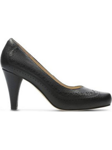 Clarks Dalia Ανατομικές Γόβες Δερμάτινες με Λεπτό Ψηλό Τακούνι Μαύρες 26134969