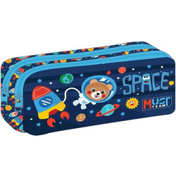 Must Space Bear Κασετίνα Βαρελάκι με 2 Θήκες Μπλε 586830