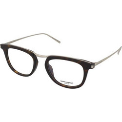 Saint Laurent SL753 002 Ανδρικός Σκελετός Γυαλιών Οράσεως Κοκάλινος Μεταλλικός Ασημί Μαύρος
