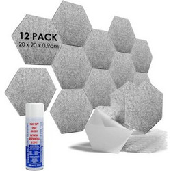 Acustico Audiodesigner PET Hexagon Ηχοαπορροφητικά Πάνελ 20x20x9cm 12τμχ Γκρι
