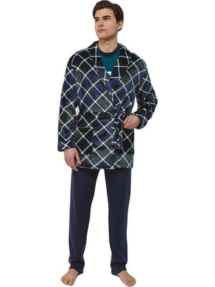 Odyssey Χειμωνιάτικη Ανδρική Ρόμπα Fleece Navy Μπλε 2161