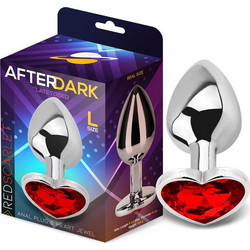 LateToBed Afterdark Πρωκτική Σφήνα Diamond Plug 9cm Ασημί Κόκκινη AD-241