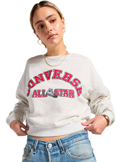 Converse Γυναικείο Φούτερ Εκρού 10026777-A03