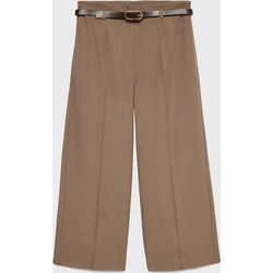 Vero Moda Ψηλόμεση Υφασμάτινη Γυναικεία Ζιπ-Κιλότ Relaxed Εφαρμογή Καφέ 10341297
