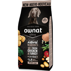 Ownat Ultra Medium Adult Low Grain with Turkey & Chicken 12kg