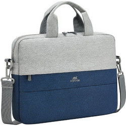 Rivacase Prater 7522 Αδιάβροχη Τσάντα Laptop Ώμου 14" Grey Blue