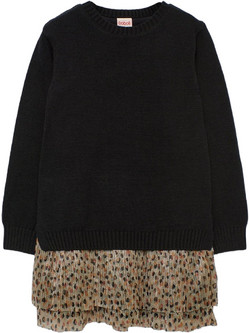 Boboli Παιδικό Φόρεμα Μαύρο Καφέ 722270-890