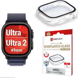 Displex Full Body Πλαστική Θήκη με Προστασία Οθόνης για Apple Watch Ultra 49mm Διαφανής