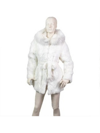 Leather Brands Γυναικεία Γούνα με Κουκούλα Λευκή FUR-JW-1
