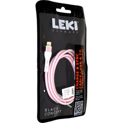 Leki Black Concept Braided USB-A to Lightning Cable 1m Pink 5715582022740