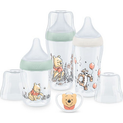 Nuk Perfect Match Disney Winnie the Pooh Σετ Πλαστικά Μπιμπερό με Θηλή Σιλικόνης κατά των Κολικών 0-6m Mint Green Beige