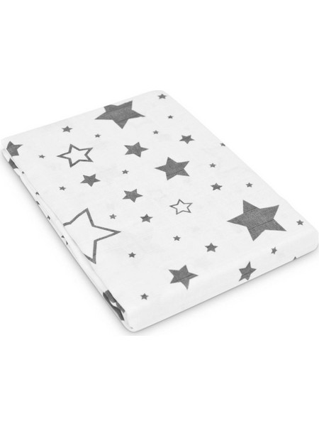 Jukki Stars Πάνα Αγκαλιάς από Μουσελίνα Λευκή Γκρι 120x120cm 09923