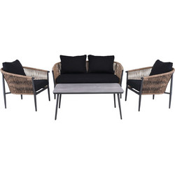 Woodwell Gasba Σετ Σαλόνι Κήπου Rattan 4τμχ Μπεζ Ε6874,1