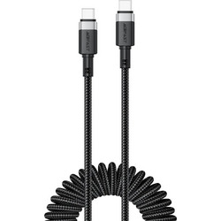 Acefast C14-03 Braided Spiral USB-C to USB-C 60W 1.2m Black 6974316283706