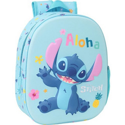 Safta Stitch Aloha Σχολική Τσάντα Πλάτης Νηπιαγωγείου Γαλάζια 622554890