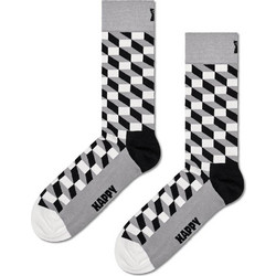 Happy Socks Filled Optic Ανδρικές Κάλτσες Ψηλές Γκρι FIO01-9350-1000