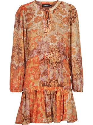 Desigual Mini Βραδινό Φόρεμα Πορτοκαλί 25WWVW18-7002
