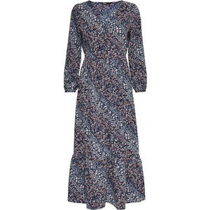 Only Midi Καθημερινό Φόρεμα Floral Κρουαζέ Μπλε 15249073