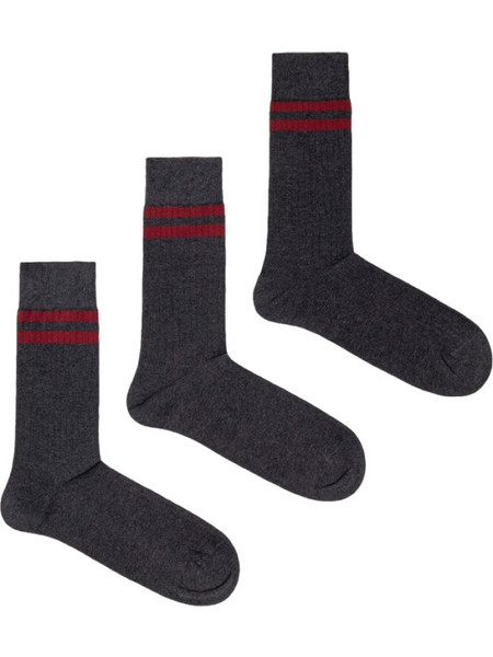 Pepe Jeans Ανδρικές Κάλτσες Ψηλές Ανθρακί 3Pack PMU30006-963