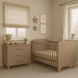 Asterias Bebe Εβελίνα Πολυμορφική Κούνια για Στρώμα 70x140cm Καφέ 92933