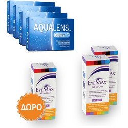 Amvis Μηνιαίοι Φακοί Επαφής 12τμχ + 2 Υγρά Eyemax All In One 360 ml +360 ml + 1 Υγρό Eyemax All In One 360ml