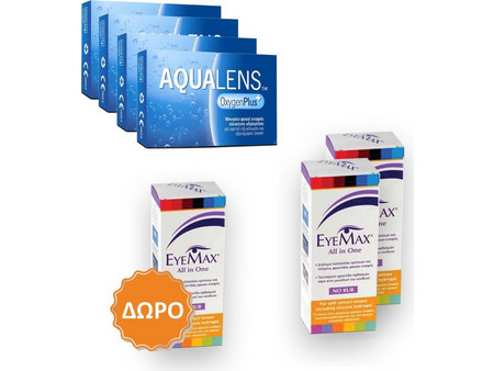 Amvis Μηνιαίοι Φακοί Επαφής 12τμχ + 2 Υγρά Eyemax All In One 360 ml +360 ml + 1 Υγρό Eyemax All In One 360ml