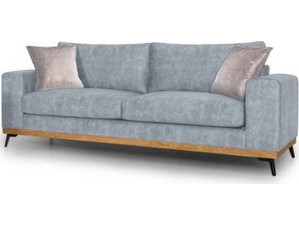 PoliHome Τριθέσιος Καναπές Γαλάζιος 225x93x100cm 162872429