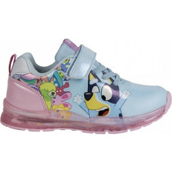 Cerda Bluey Παιδικά Sneakers με Φωτάκια Γαλάζια Ροζ 2300006911