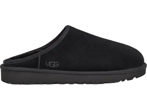 UGG Δερμάτινες Χειμερινές Ανδρικές Παντόφλες με Γούνα Μαύρες 1129290-BLK