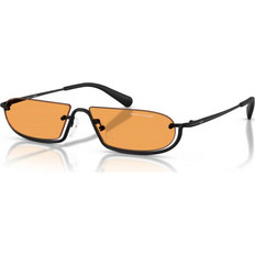 Armani Exchange AX2058S 6000/7 Ανδρικά Γυαλιά Ηλίου Ορθογώνια Μεταλλικά Μαύρα με Πορτοκαλί Φακό