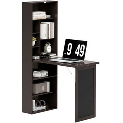 HOMCOM Γραφείο Ξύλινο με Βιβλιοθήκη 98x51x153cm 836-296V80BN