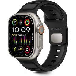 Tech-Protect IconBand Line Λουράκι Σιλικόνης Black / Black (Apple Watch 42 / 44 / 45 / 49mm)