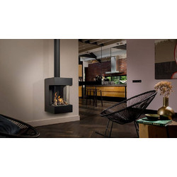 Barbas Bellfires Box Gas Panorama 45/45 Ενεργειακό Τζάκι Αερόθερμο Αερίου Τρίπλευρο 5.5kW