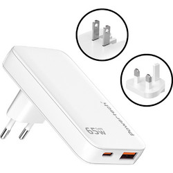 Powertech PT-1532 Φορτιστής χωρίς Καλώδιο με Θύρα USB-A & Θύρα USB-C 65W Quick Charge 3.0 & Power Delivery