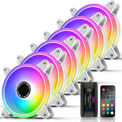 Ezdiy-Fab Moonlight Case Fan 120mm ARGB με Σύνδεση 3-Pin 4-Pin PWM 6τμχ White