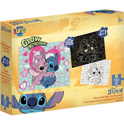 Παιδικό Puzzle Luna Χρωματισμού Stitch Glow in The Dark 100 Κομμάτια