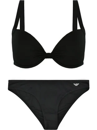 Emporio Armani Bikini Set Τριγωνάκι Brazil Μαύρο EW000786AF12185-FC081