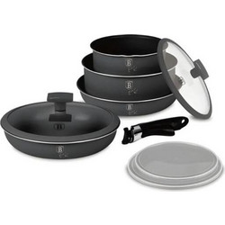 Berlinger Haus Anthracite Collection Σετ Μαγειρικά Σκεύη Αλουμινίου με Αντικολλητική Επίστρωση Μαρμάρου 4τμχ BH-8256