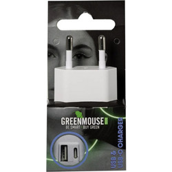 GreenMouse 66956591 Φορτιστής χωρίς Καλώδιο με Θύρα USB-A & Θύρα USB-C 20W Power Delivery