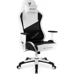 SENSE7 Spellcaster Senshi Edition XL Καρέκλα Gaming Δερματίνης με Ρυθμιζόμενα Μπράτσα Μαύρη Λευκή 5902659842732