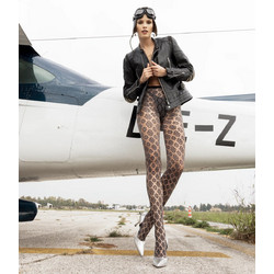 Trasparenze Los Angeles Καλσόν Floral Μαύρο 8033686094980