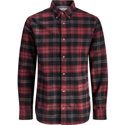 Jack & Jones Ανδρικό Πουκάμισο Βαμβακερό Καρό Μακρυμάνικο Κανονική Γραμμή Κόκκινο 12286224