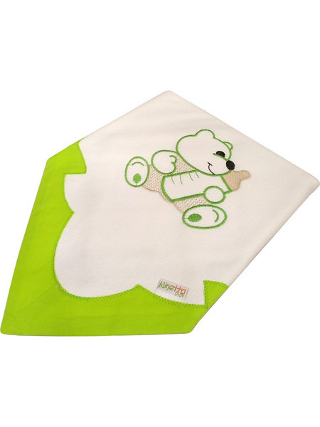 Ninetta Bebe 501 Bears Πάνα Αγκαλιάς Πικέ Λευκή Lime 90x90cm