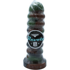 Kiotos Revolt Green Army 11 Dildo με Βεντούζα 21.5cm Καφέ Πράσινο