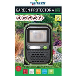 WEITECH Garden Protector 4 Ηλεκτρικό Απωθητικό για Γάτες & Σκύλους με Υπερήχους & Φως Εξωτερικού Χώρου 15m