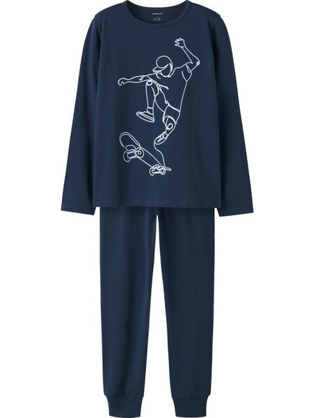 Name It Παιδική Πιτζάμα Βαμβακερή Χειμωνιάτικη Navy Μπλε 13248827