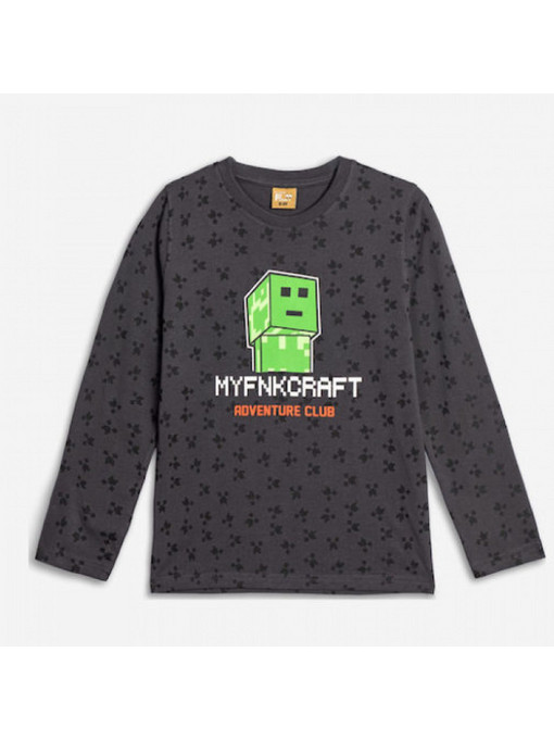 Funky Παιδικό T-Shirt Μακρυμάνικο Ανθρακί Lime 226-106114-1